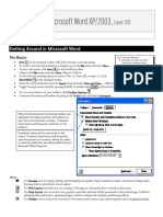 Microsoft Word XP/2003,: Level 100