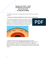 Geology 101 (2015 - 2016) Lithosphere and Internal Part of The Earth Dr. Maryam Al-Mulla