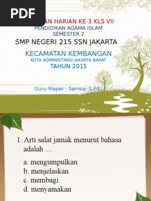 Ulangan Harian Ke 3 Kls 7 Smt 2