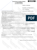 Government of Andhra Pradesh C.T.Department: Form of Way Bill Form X or Form 600