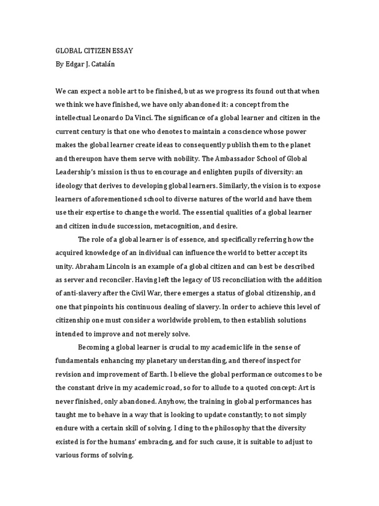 I am a global citizen because image