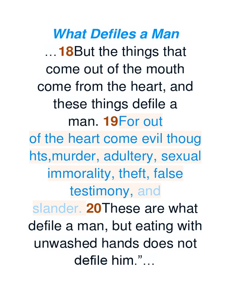 What Defiles A Man | PDF