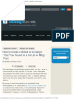 How To Install A Script in InDesign That You Found in A Forum