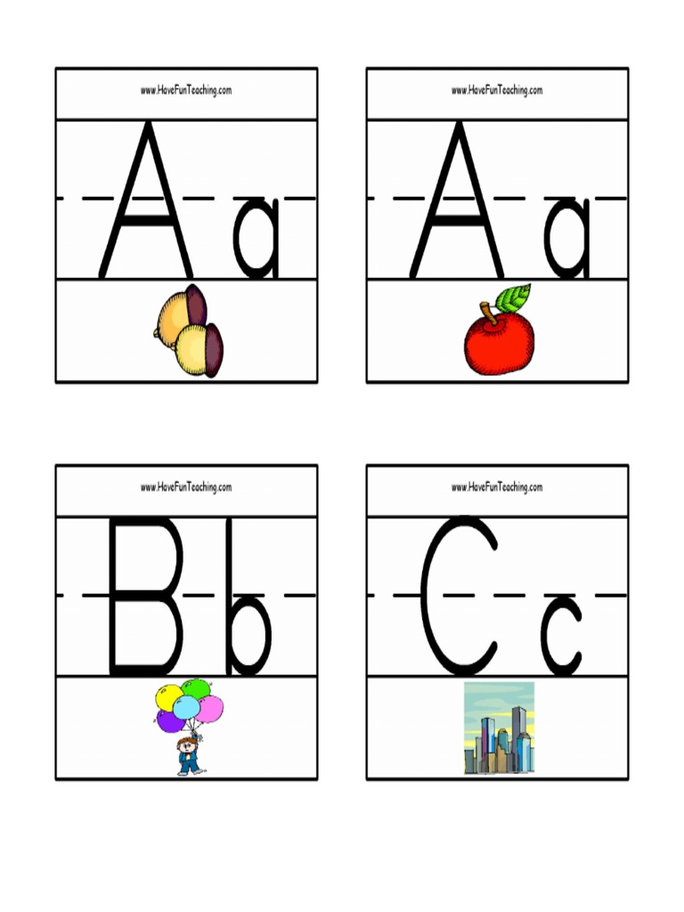 Alphabet Flash Cards Pictures Zaner Bloser PDF | PDF