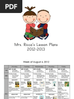 Mrs Ricca Lesson Plans