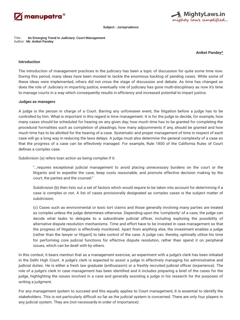 Manupatra Articles Download Free PDF Judiciaries Lawsuit