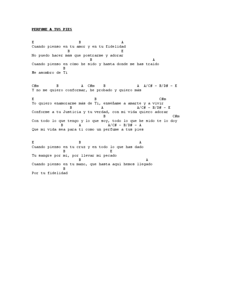 Acordes de Perfume A Tus Pies PDF