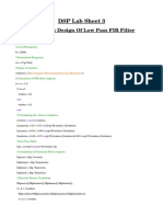 DSP Lab Sheet 3: Problem 1: Design of Low Pass FIR Filter