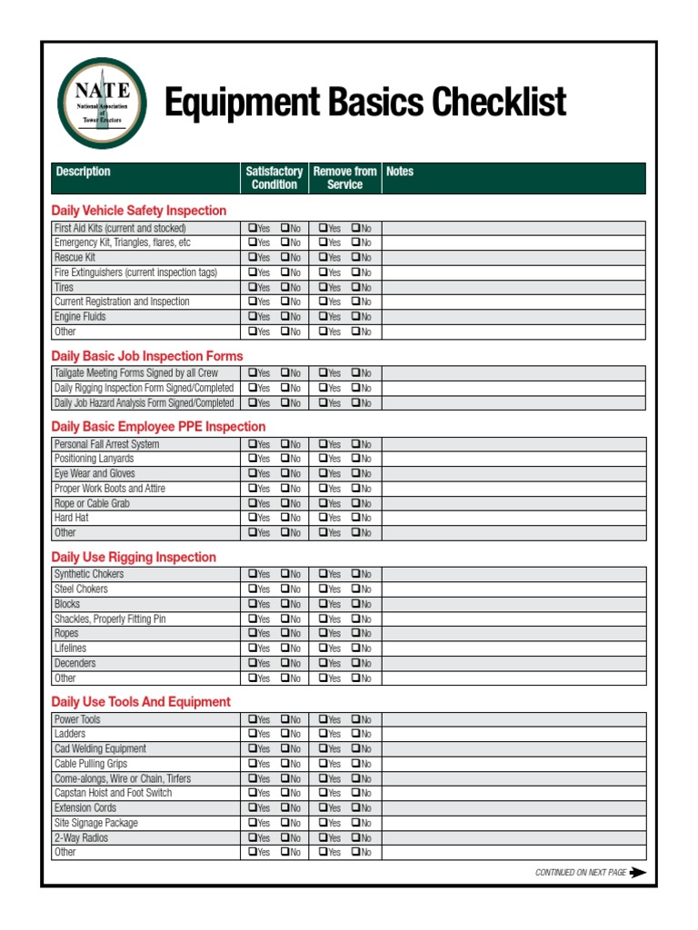 equipment-basics-checklist-pdf-equipment-manufactured-goods