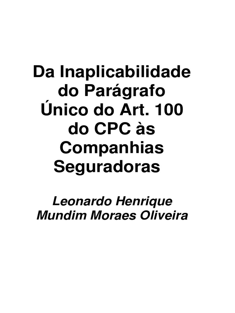 da-inaplicabilidade-do-par-grafo-nico-do-art-100-do-cpc-pdf-pdf