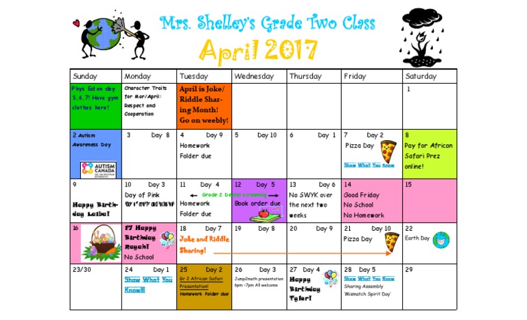 Calendar April 2017 | PDF