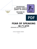 Fear of Speaking in Class 2.0