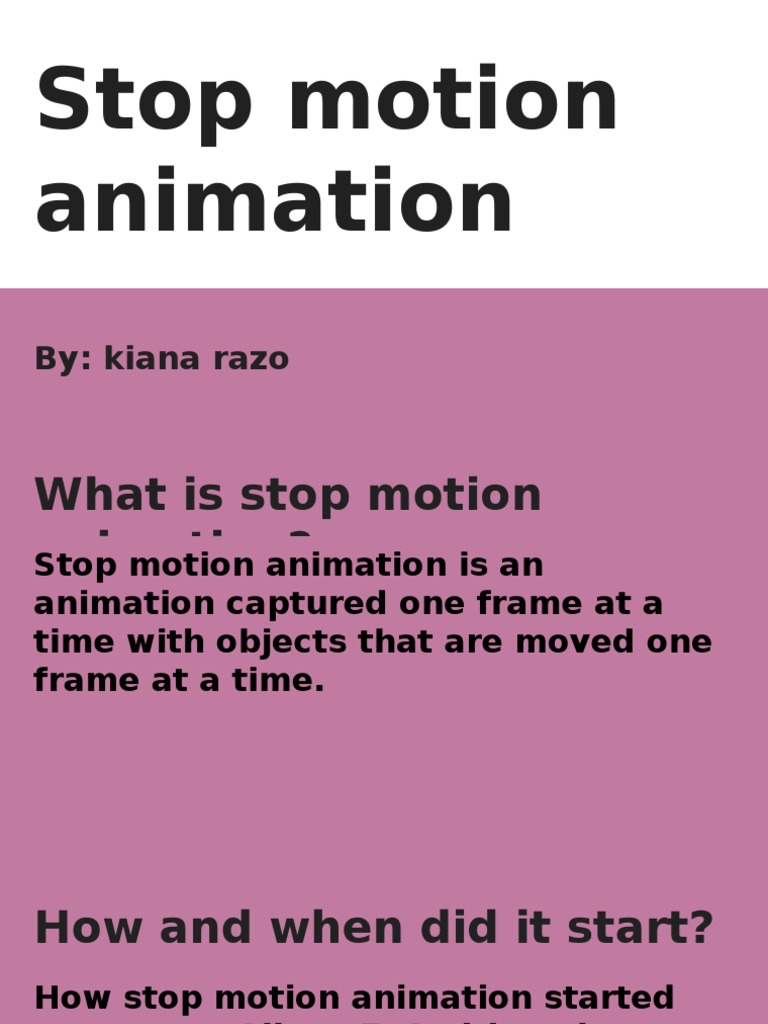 History and Basics of Stop Motion Animation | PDF