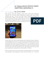 Spesifikasi Dan Harga Android LENOVO A6000 Dan SMARTFREN ANDROMAX R