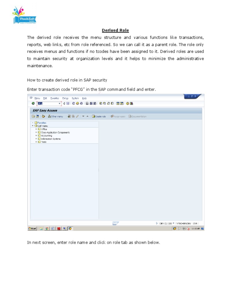 how-to-create-derived-role-in-sap-security-enter-transaction-code-pfcg