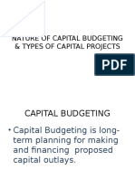 Nature of Capital Budgeting & Types of Capital Projects