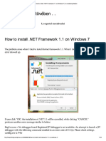 Install Dotnet1.1 Fow Windows 7