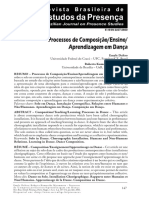 Processos de Composição, Ensino e Aprendizagem em Dança