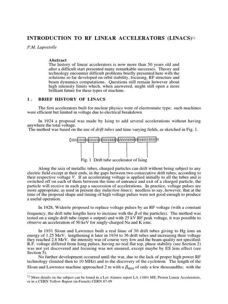 RF Linear Accelerators Overview | PDF | Particle Accelerator | Waves