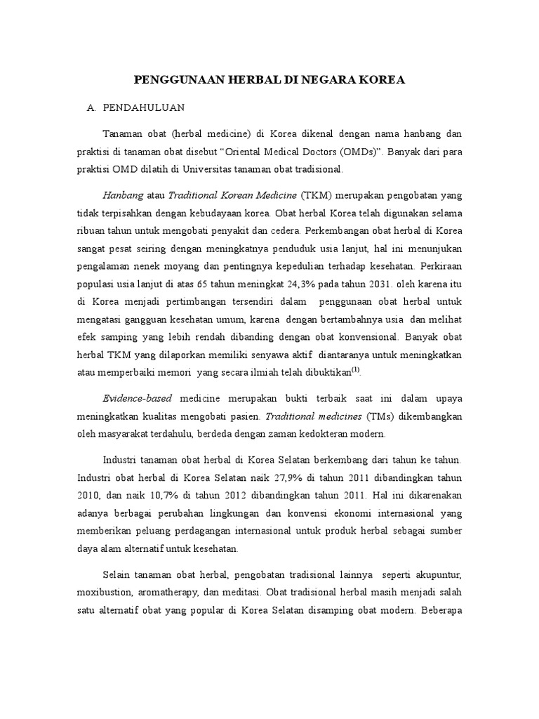Tugas Obat Herbal Korea
