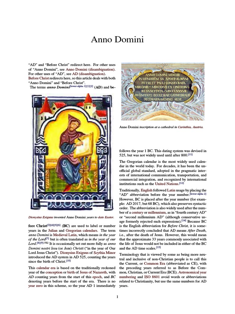 Anno Domini Anno Domini Common Era