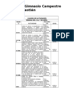 Cuadro de Actividades Cartilla de Valores