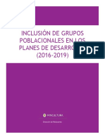 2016-2019 Inclusión GruposPoblacionales Planes DeDesarrollo