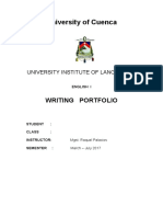 University of Cuenca: Writing Portfolio