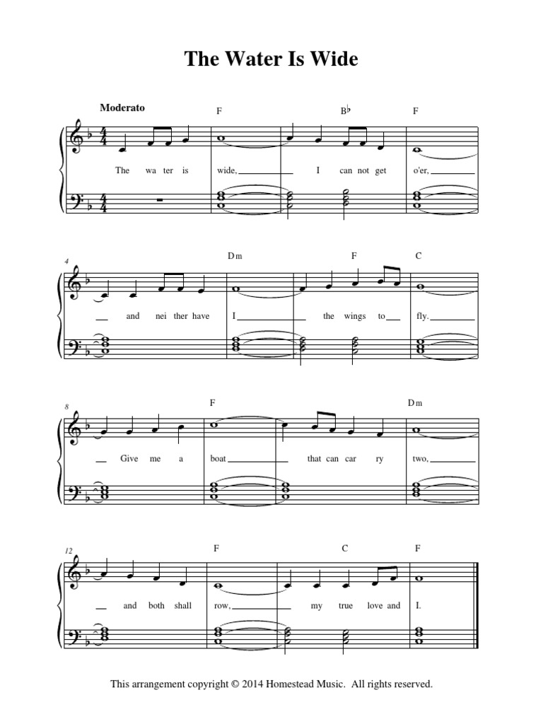 The Water Is Wide Piano Solo PDF PDF Entertainment (General)