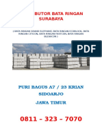 Distributor Bata Ringan Surabaya, Hub: 0811 - 323 - 7070