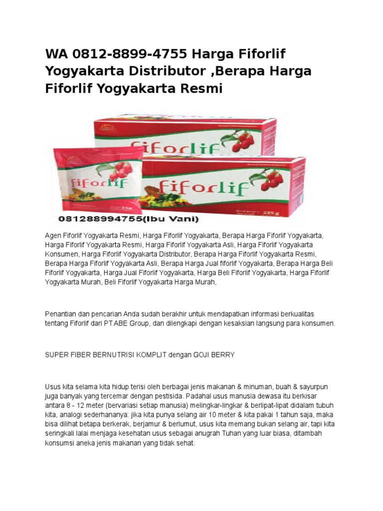 Informasi Harga Fiforlif April 2020