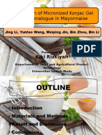 Application of Micronized Konjac Gel For Fat Analogue in Mayonnaise Application of Micronized Konjac Gel For Fat Analogue in Mayonnaise