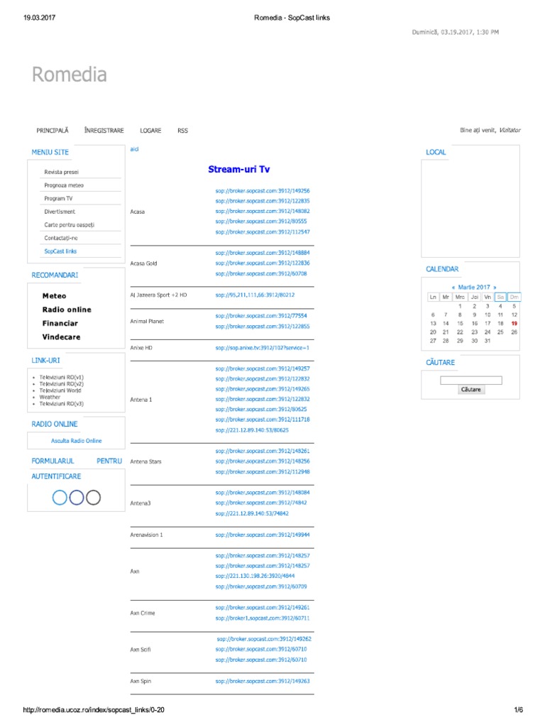 Romedia - SopCast Links | PDF