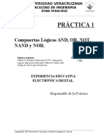 Práctica 1. Compuertas Lógicas and or Not Nand y Nor. ELECT DIGITAL MEIF