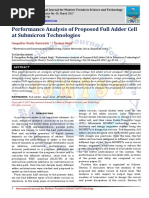 Performance Analysis of Proposed Full Adder Cell at Submicron Technologies