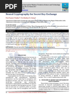 Neural Cryptography for Secret Key Exchange