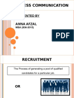 Business Communication: Amna Afzal