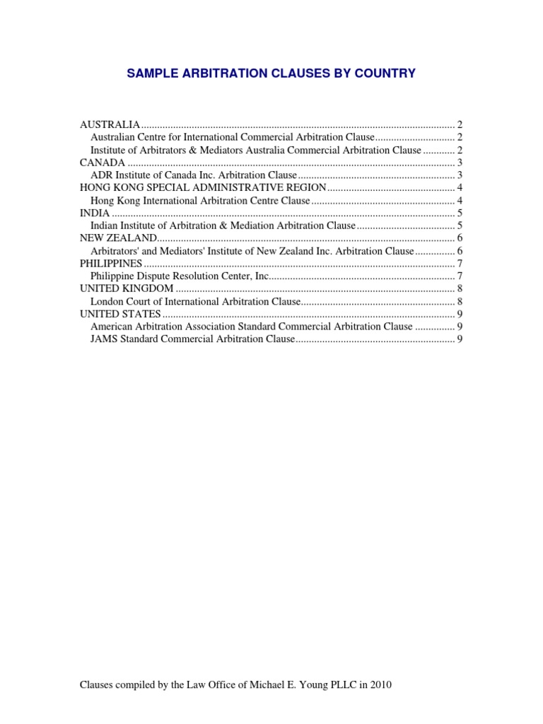 Arbitration Clauses