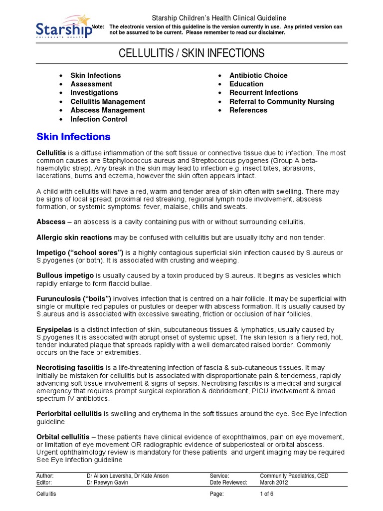 Cellulitis & Skin Infections | Download Free PDF | Methicillin ...