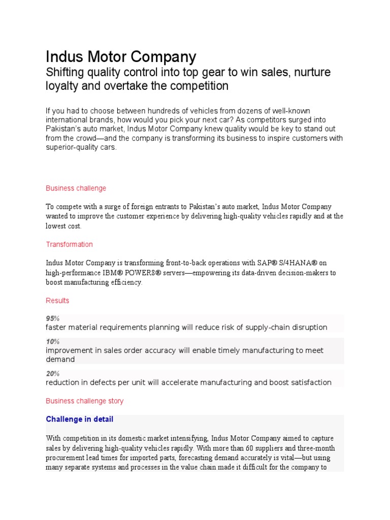 Ibm Case Study Pdf Supply Chain Business Process