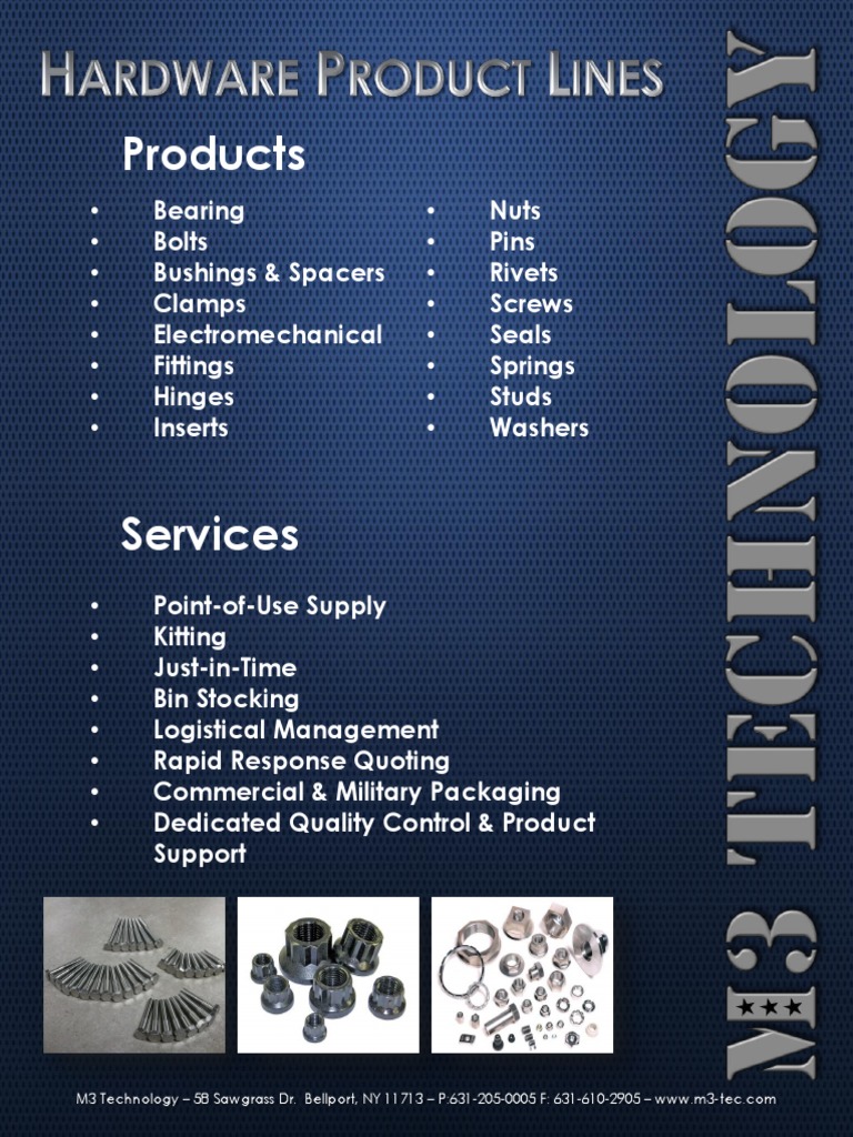 M3 Technology Hardware Line Card | PDF | Screw | Machines