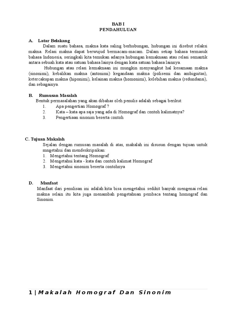 Makalah Homonim Dan Homograf