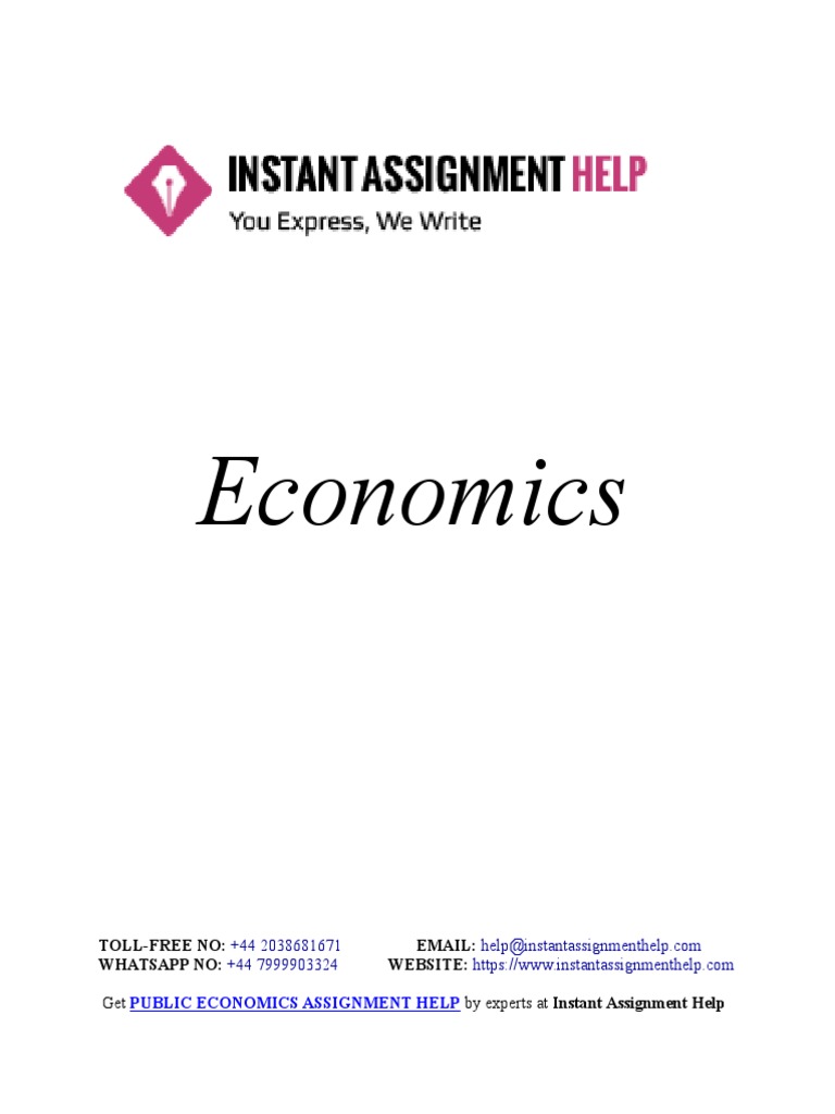 economics assignment first page