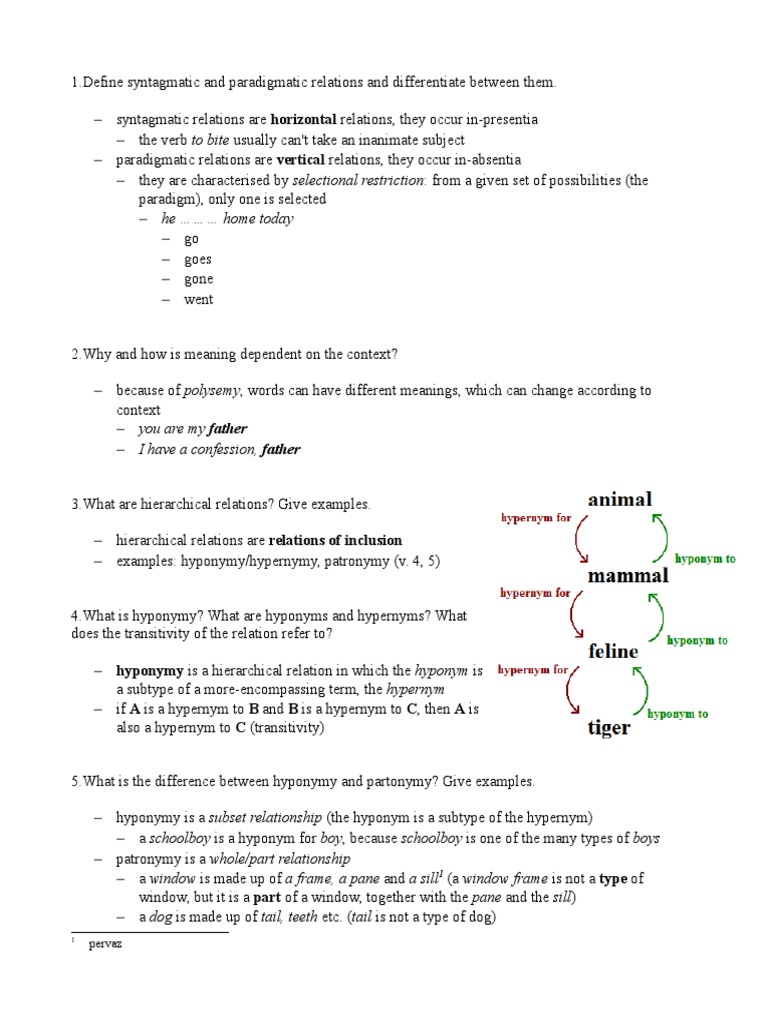 Raspunsuri Seminar Terminologie 2 Trad 2 Syntactic Relationships Semantic Units