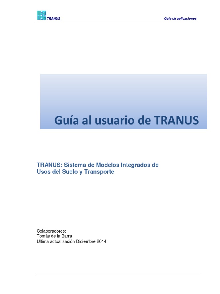 Guía de Aplicaciones de TRANUS | PDF | Transporte | Sistema de ...