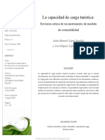 La Capacidad de Carga Turística Revisión Crítica de Un Instrumento de Medida de Sostenibilidad