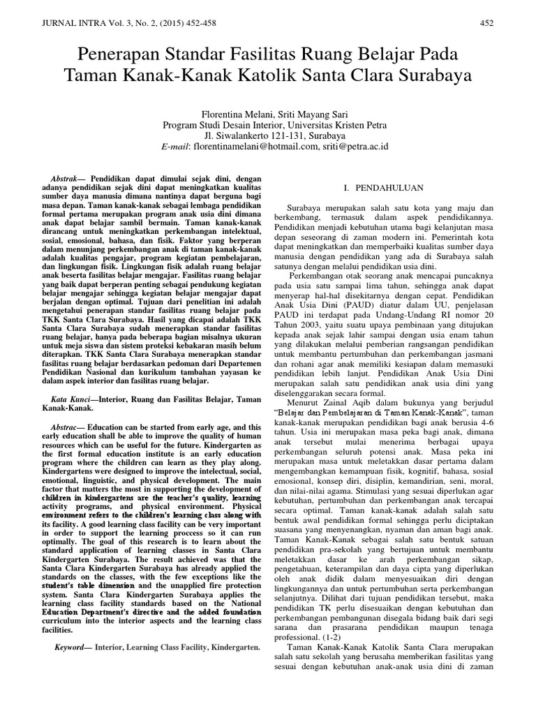 Standar Fasilitas Ruang Belajar | PDF