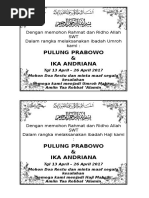 Contoh ucapan kotak nasi syukuran umrah Contoh ucapan kotak nasi syukuran umrah