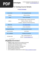 ETL Testing Besant Technologies Course Syllabus