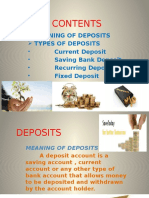 Current Deposit - Saving Bank Deposit - Recurring Deposit - Fixed Deposit